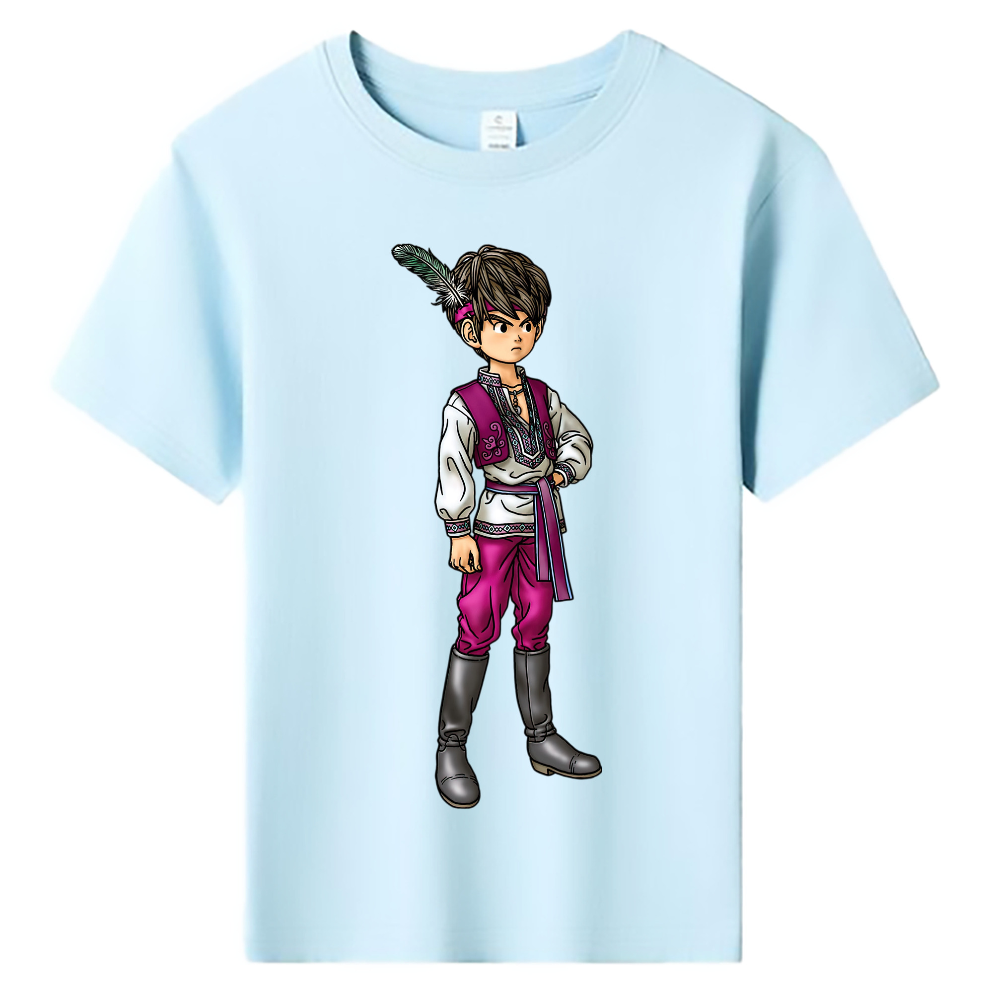 （画像用） ドラゴンクエスト Doragon Kuesuto Dragon Quest 綿100％キッズTシャツ（フロントプリント）
